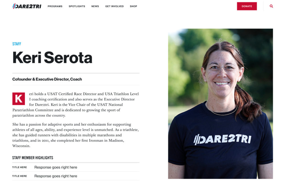 staff profile interface