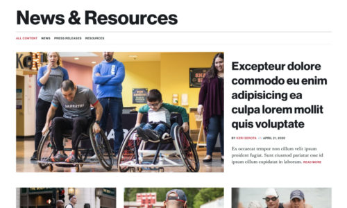 Dedicated news and resource section