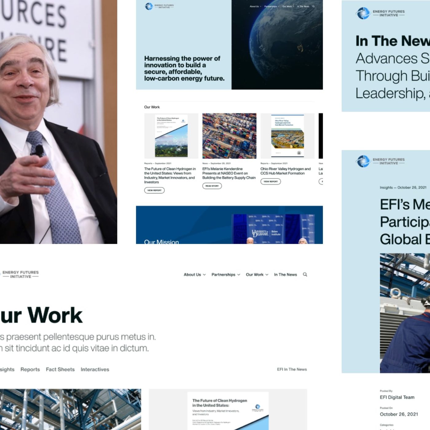 Interface images for EFI's website