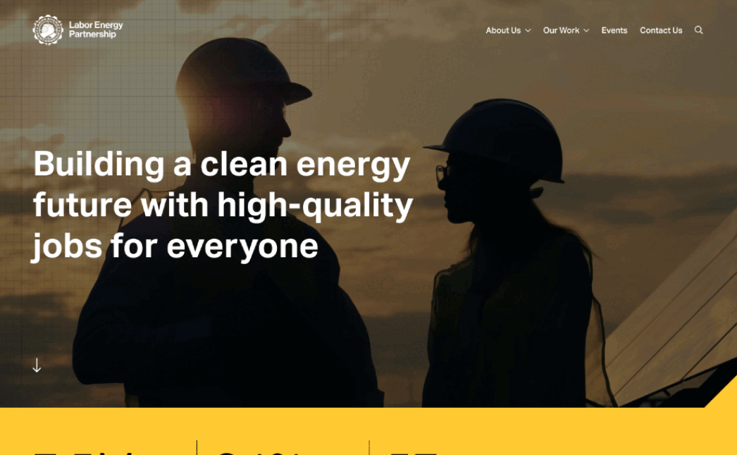 Screen shots from Labor Energy Partnership's website.